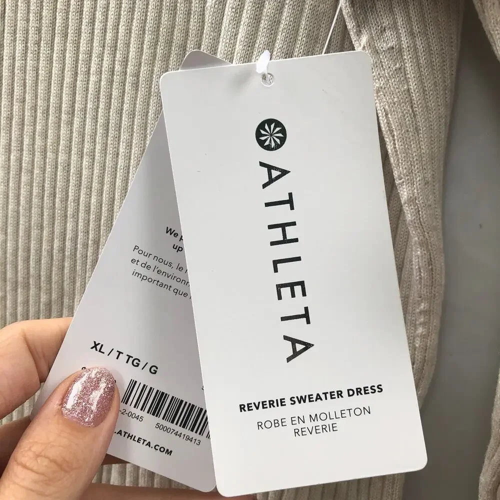 Athleta Reverie Knit Sweater Dress Pale Grey Sea Salt Lyocell XL Tall NWT